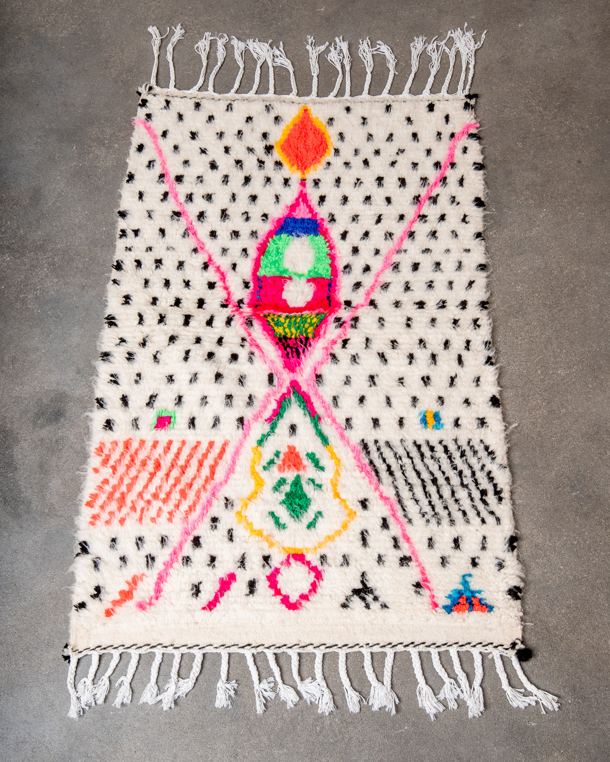 Modern designer handcrafted Berber rug from morocco Azilal with beautiful colors and patterns